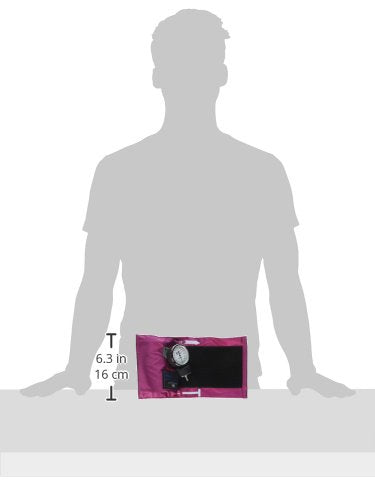 MABIS MatchMates Manual Blood Pressure Monitor Kit Aneroid Sphygmomanometer with Calibrated Nylon Cuff and Oversized Carrying Case, FSA and HSA Eligible, Adult, Magenta