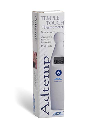 ADC Temple Touch Digital Fever Thermometer, Non Invasive and Quick Read, Suitable for Babies, Newborns, Kids, and Adults, Adtemp 427, White