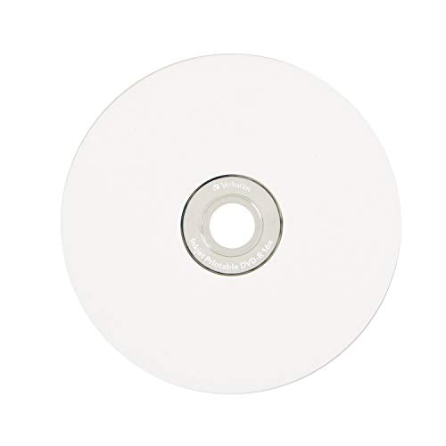 Verbatim DVD-R 4.7GB 16X White Inkjet Printable with Branded Hub, 50-Disc