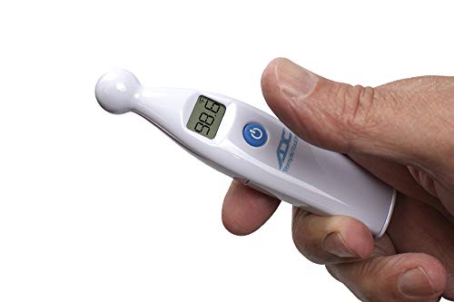 ADC Temple Touch Digital Fever Thermometer, Non Invasive and Quick Read, Suitable for Babies, Newborns, Kids, and Adults, Adtemp 427, White
