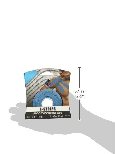 Mueller Sports Medicine Kinesiology Tape I-Strip Roll (20 Strips), Blue, 2' x 9.75'