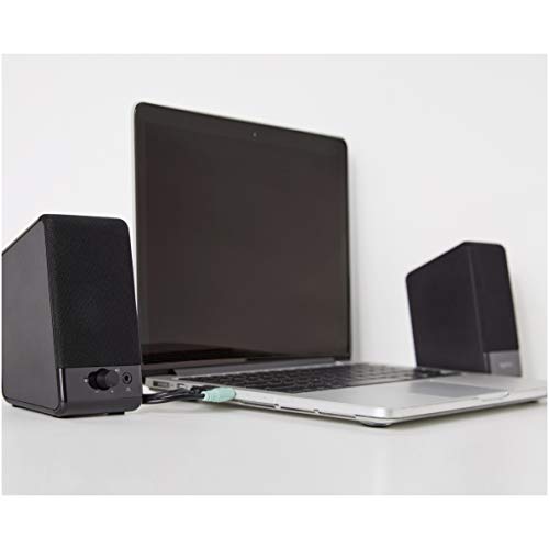 Amazon Basics Computer Speakers for Desktop or Laptop PC | USB-Powered, Black