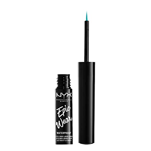 NYX PROFESSIONAL MAKEUP Epic Wear Metallic Liquid Liner, Long-Lasting Waterproof Eyeliner - Teal Metal