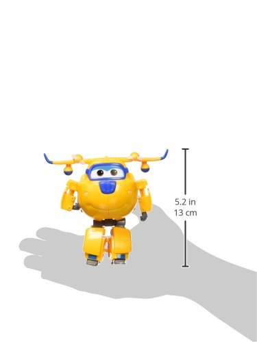 Super Wings - 5' Transforming Donnie Airplane Toys Vehicle Action Figure Plane to Robot,Suitable 3 4 5 year old Kids Fun Flying Toy Plane for Preschool Play and Birthday Gifts,Yellow