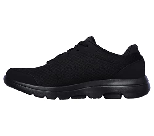Skechers mens Gowalk 5 Qualify - Athletic Mesh Lace Up Performance Walking Shoe Sneaker, Black, 12 US