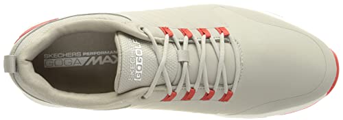 Skechers Men's Elite 4 Victory Spikeless Golf Shoe Sneaker, Gray/Red, 11.5