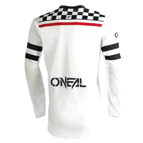 O'Neal mens V Neck Element Squadron Jersey, White/Black, Large US