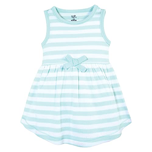 Touched by Nature Girls Infant, Toddler, Kids and Women's Organic Cotton Short Long-Sleeve Dresses, Coral Reef, 0-3 Months