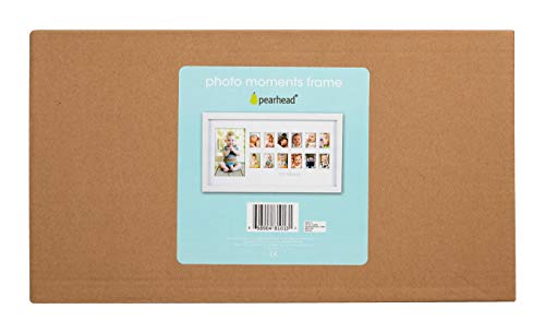 Pearhead My First Year Photo Moments Baby Keepsake Picture Frame, Baby’s First Year Photo Frame, Mother’s Day Accessory, Gender-Neutral Baby Milestone Nursery Wall Décor, 13 Photo Inserts, White
