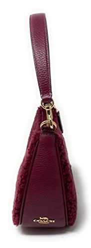 Coach Teri Shoulder Bag (IM/Black Cherry With Coach Motif - Shearling)
