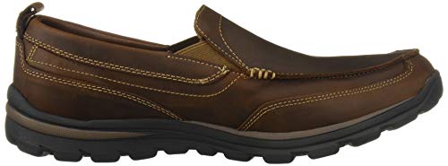 Skechers USA Men's Relaxed Fit Memory Foam Superior Gains Slip-On,9.5 M US,Dark Brown