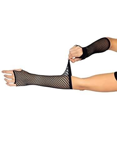 Leg Avenue Women's OS Triangle Net Fingerless Gloves, Black, One Size