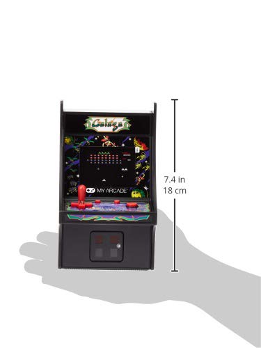 My Arcade Micro Player Mini Arcade Machine: Galaga Video Game, Fully Playable, 6.75 Inch Collectible, Color Display, Speaker, Volume Buttons, Headphone Jack, Battery or Micro USB Powered