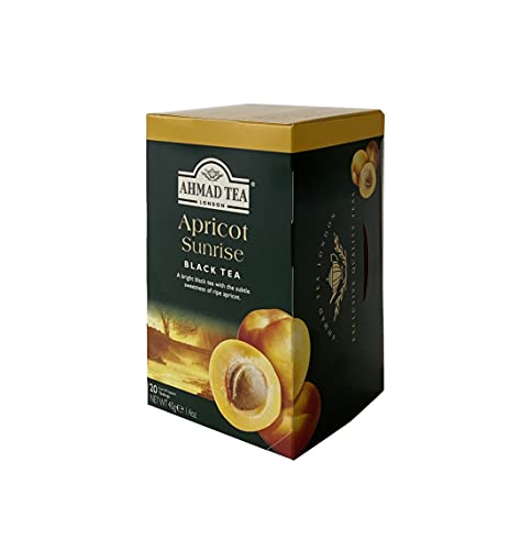 Ahmad Tea Black Tea, Apricot Sunrise Teabags, 20 ct (Pack of 6) - Caffeinated and Sugar-Free