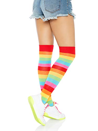 Leg Avenue Women's Rainbow Thigh Highs Socks, One Size