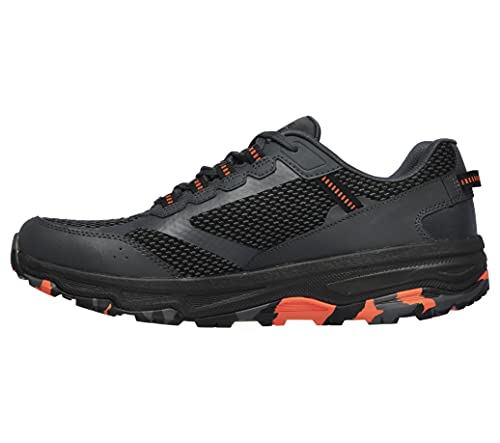 Skechers Men's GOrun Altitude-Trail Running Walking Hiking Shoe with Air Cooled Foam Sneaker, Charcoal/Orange/Black, 10
