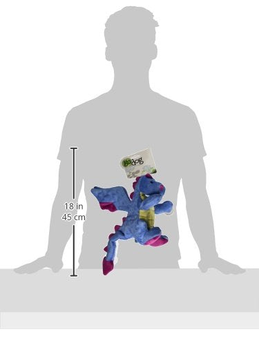 goDog Dragons Squeaker Plush Pet Toy for Dogs and Puppies, Soft and Durable, Tough and Chew Resistant, Reinforced Seams - Periwinkle, Large