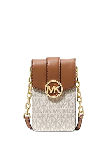 MICHAEL KORS Carmen Small Logo Smartphone Crossbody Bag (Vanilla Acron)