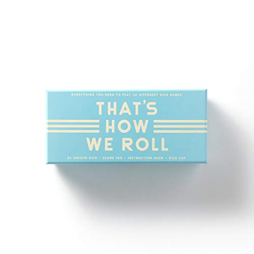 Brass Monkey That’s How We Roll Dice Set – Includes 26 Uniquely Designed 6-Sided Dice, Dice Cup and Instruction Book – Ideal for Game Night – Entertaining Gift Idea