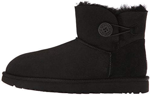 UGG Women's Mini Bailey Button Ii Boot, Black, 5