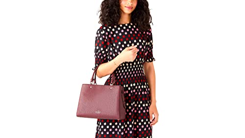 Kate Spade New York Kate Spade Leila Medium Triple Compartment Satchel Crossbody Bag Purse Handbag (Cherrywood)