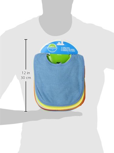Neat Solutions 8 Count Multi-Color Solid Knit Terry Feeder Bib, Boy
