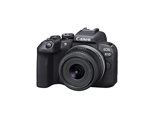 Canon EOS R10 RF-S18-45mm F4.5-6.3 is STM Lens Kit, Mirrorless Vlogging Camera, 24.2 MP, 4K Video, DIGIC X Image Processor, High-Speed Shooting, Subject Tracking, Compact, for Content Creators