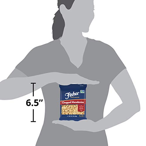 Fisher Chopped Macadamia Nuts, 2 Ounce (Pack of 12), Dry Roasted, Unsalted, Naturally Gluten Free, No Preservatives, Non-GMO, Keto, Paleo, Vegan Friendly