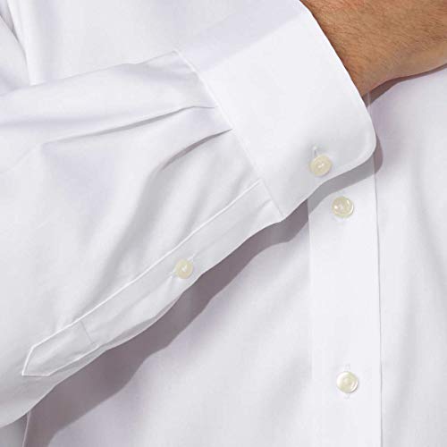 Kirkland Signature Men's Traditional Fit Button Down Dress Shirt, White (19 Neck, 37 Sleeve)