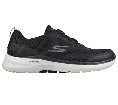 Skechers Men's Gowalk 6-Athletic Workout Walking Shoes with Air Cooled Foam Sneakers, Black/White 2, 10.5