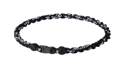 Phiten Tornado Titanium Necklace, Black/Black, 22'