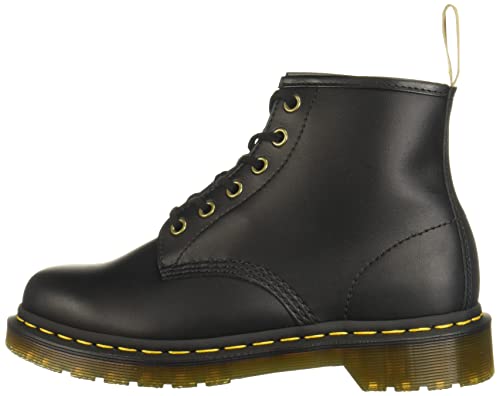 Dr. Martens unisex adult Vegan 101 Fashion Boot, Black Felix Rub Off, 9 Women 8 Men US