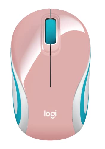 Logitech Wireless Mini Mouse M187 Ultra Portable, 1000 DPI Optical Tracking, 3-Buttons, PC/Mac/Laptop - Blossom