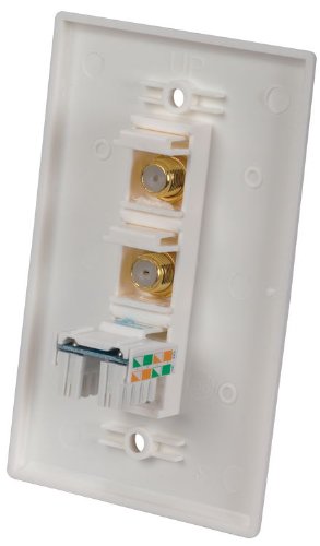 RCA Cat 5/6 Dual F Connector Wall Plate (TPH558R)