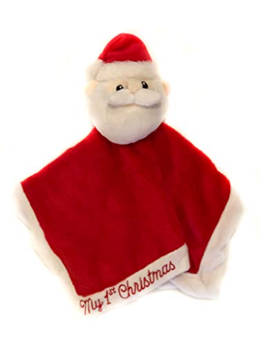 Hudson Baby Unisex Baby Animal Face Security Blanket, Santa, One Size