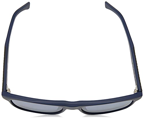 Lacoste Men's L900S Rectangular Sunglasses, Blue Matte/Blue Flash, 56 mm