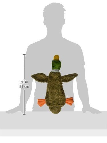 Best Pet Supplies 2-in-1 Stuffless Squeaky Dog Toys with Soft, Durable Fabric for Small, Medium, and Large Pets, No Stuffing for Indoor Play, Holds a Plastic Bottle - 1Wild Duck, Large