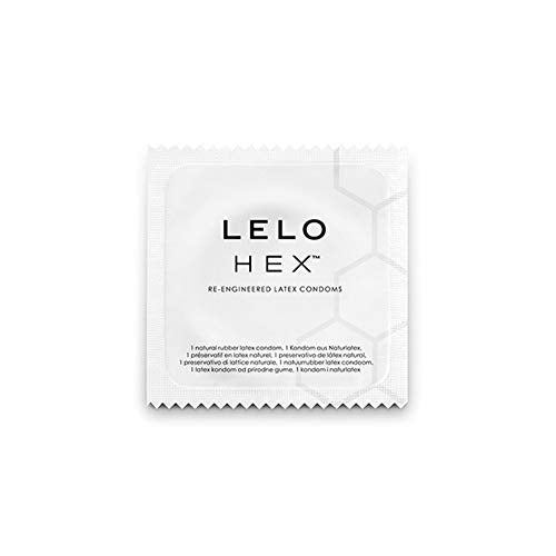 LELO HEX Original Condoms Thin with Increased Strength, Ultra Thin Condoms Lubricated for Men 0.045 mm Thin, 54 mm in Diameter (3 pack)