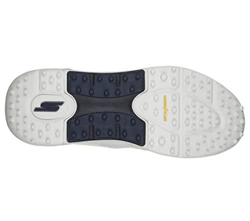 Skechers Men's Go Arch Fit Golf Shoe Sneaker, White/Navy 2 Strap, 9