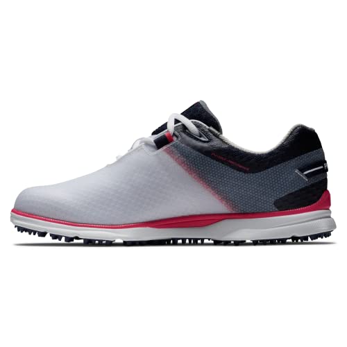 FootJoy Women's Pro|SL Sport Golf Shoe, White/Navy/Pink, 7.5