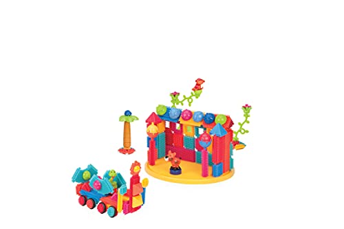 Bristle Blocks by Battat – The Official Bristle Blocks – 128 Pieces in a Bucket – STEM Creativity Building Toys for Dexterity and Fine Motricity – BPA Free 2 years +