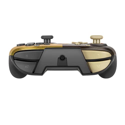 PDP Gaming Faceoff Deluxe+ Wired Switch Pro Controller - Zelda Breath of the Wild - Link - Gold / Black - Official Licensed Nintendo - Customizable buttons and paddles - Ergonomic Controllers