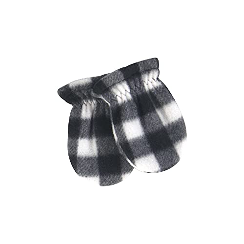 Hudson Baby Baby Trapper Hat, Mitten and Bootie Set, Black White Plaid, 12-18 Months