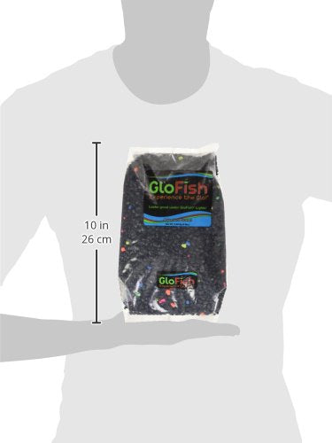 GloFish aquarium Gravel 5 Pounds, Black With Fluorescent Accents, Complements GloFish Tanks