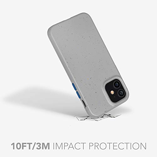 tech21 Eco Slim Phone Case for Apple iPhone 12 and 12 Pro 5G with 10 ft. Drop Protection, Mushroom Grey