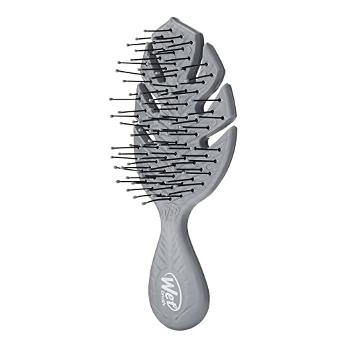Wet Brush Go Green Mini Detangler, Grey - Detangling Travel Hair Brush - Ultra-Soft IntelliFlex Bristles Glide Through Tangles and Gently Loosens Knots While Minimizing Pain, Split Ends and Breakage
