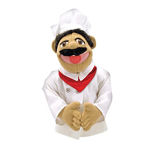 Melissa and Doug Chef Puppet (Al Dente) with Detachable Wooden Rod - Pretend Play Chef Puppet Chef Pepe