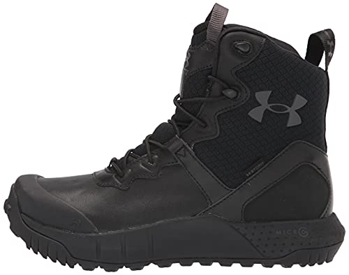 Under Armour Men's Micro G Valsetz LTHR WP Hiking Boot, Black (001)/Black, 11.5