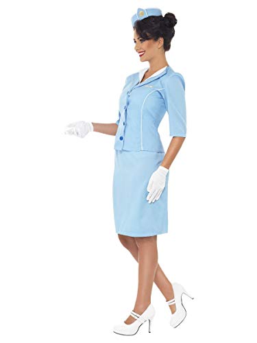Smiffys Women Air Hostess Costume,Blue,M - US Size 10-12