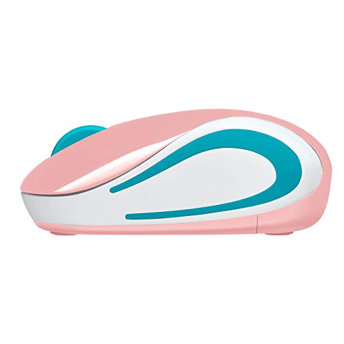 Logitech Wireless Mini Mouse M187 Ultra Portable, 1000 DPI Optical Tracking, 3-Buttons, PC/Mac/Laptop - Blossom